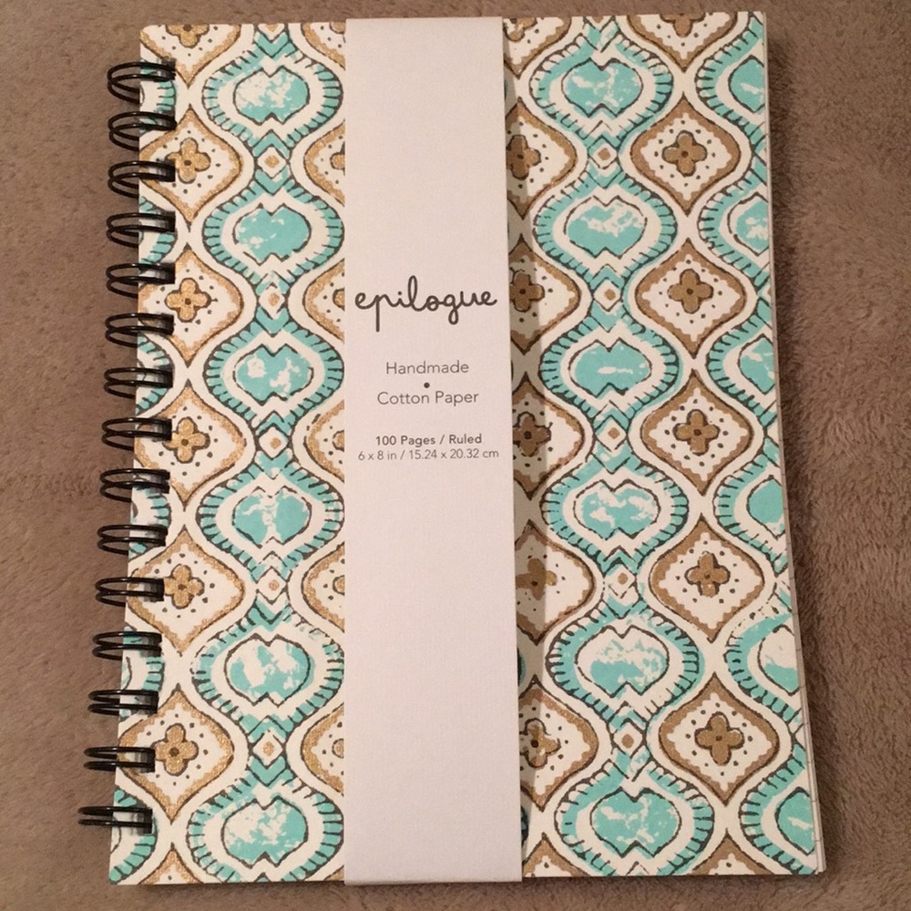 Epilogue Handmade Cotton Print Paper Journal,NWOT
